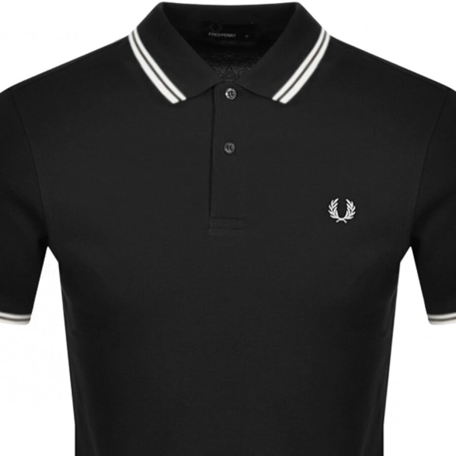 Fred Perry Twin Tipped Polo T Shirt Black Mainline Menswear